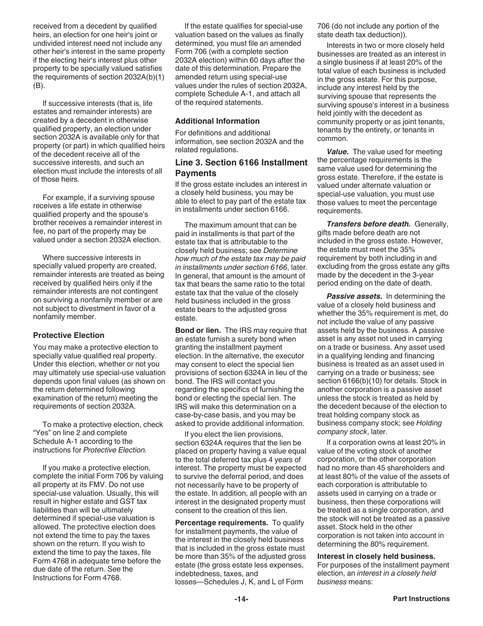Instructions for IRS Form 706 United States Estate (And Generation-Skipping Transfer) Tax Return, Page 14