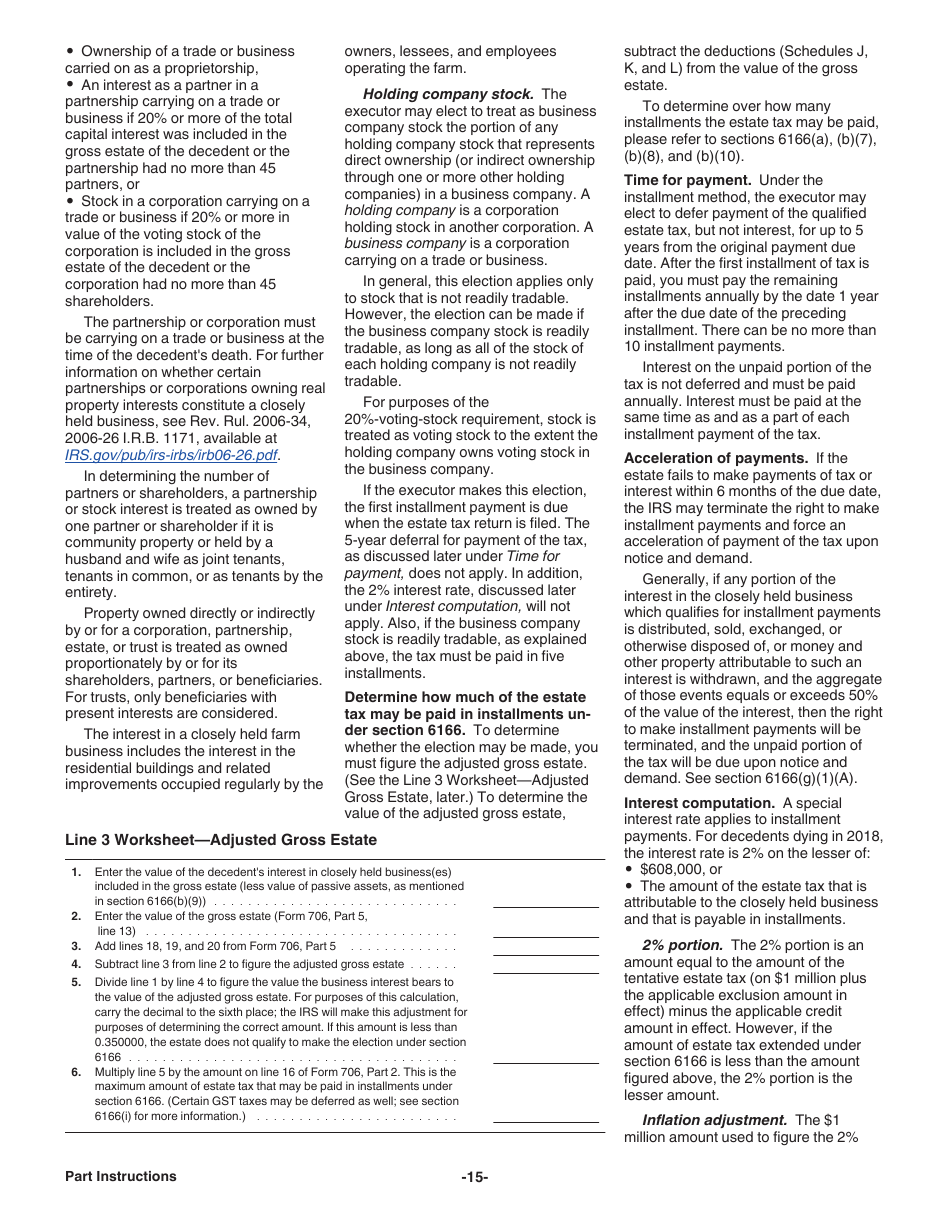 Instructions for IRS Form 706 United States Estate (And Generation-Skipping Transfer) Tax Return, Page 15