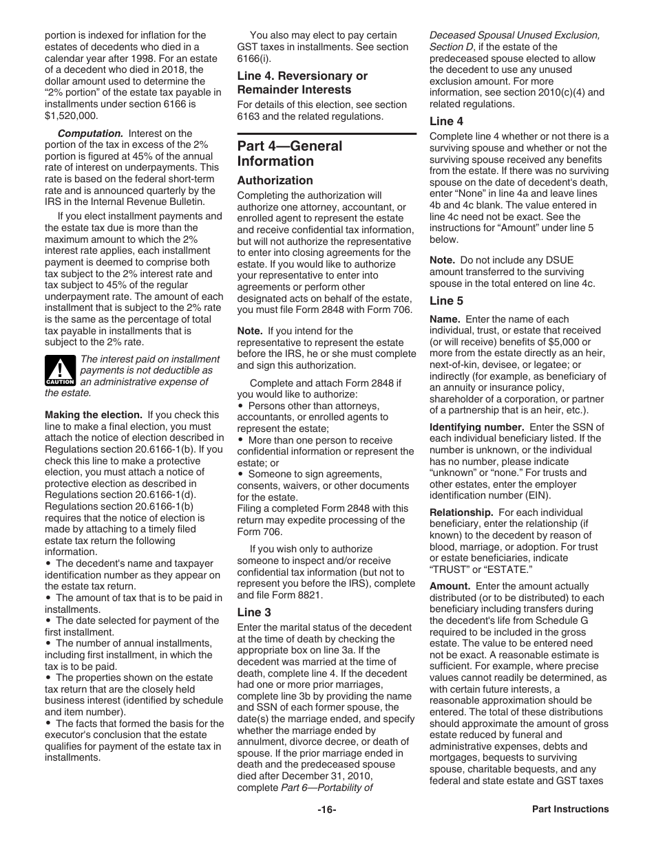 Instructions for IRS Form 706 United States Estate (And Generation-Skipping Transfer) Tax Return, Page 16