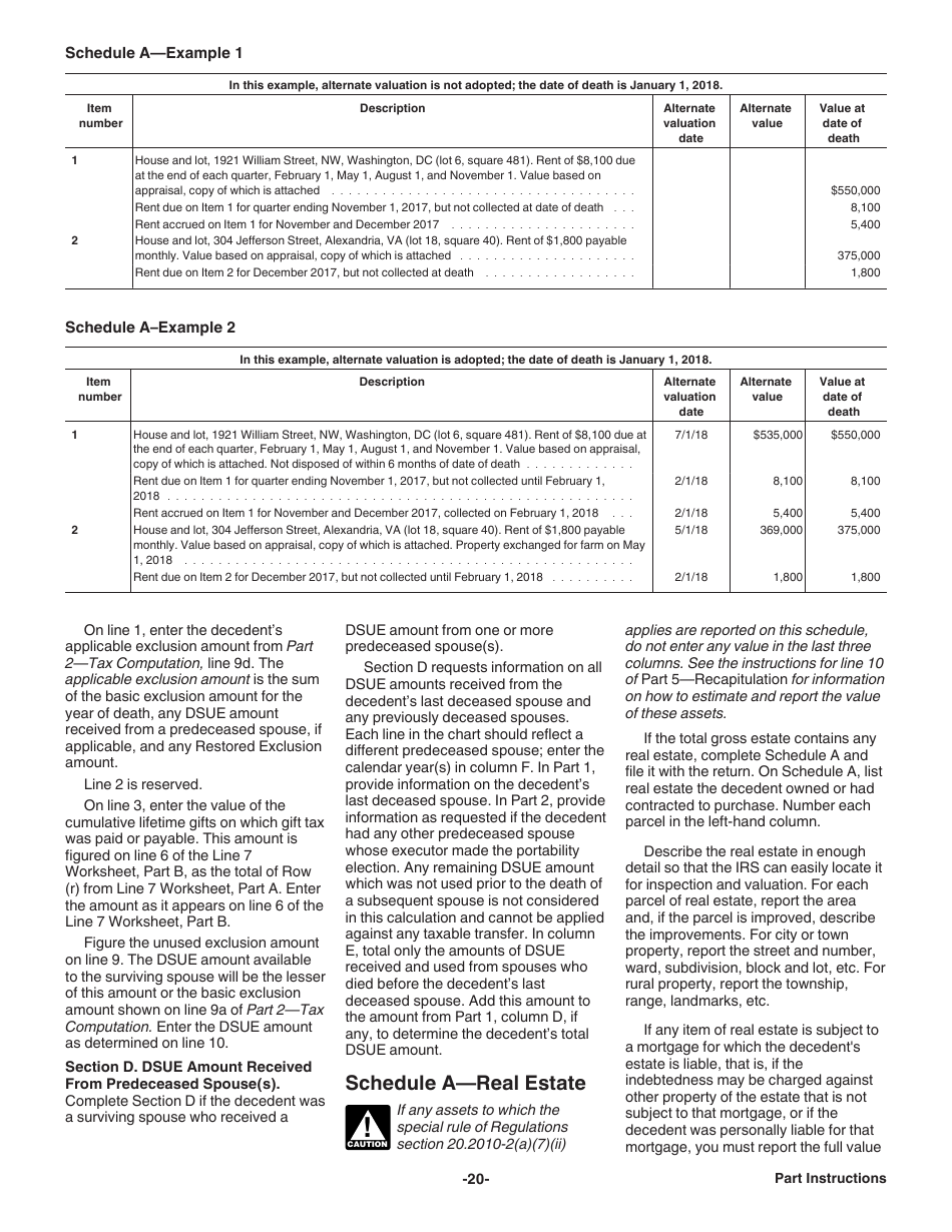 Instructions for IRS Form 706 United States Estate (And Generation-Skipping Transfer) Tax Return, Page 20