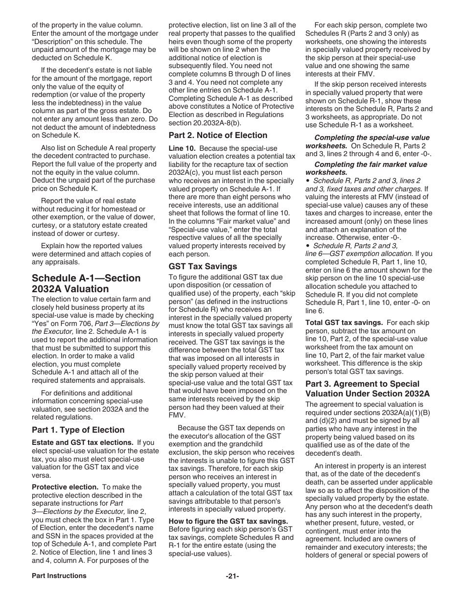 Instructions for IRS Form 706 United States Estate (And Generation-Skipping Transfer) Tax Return, Page 21