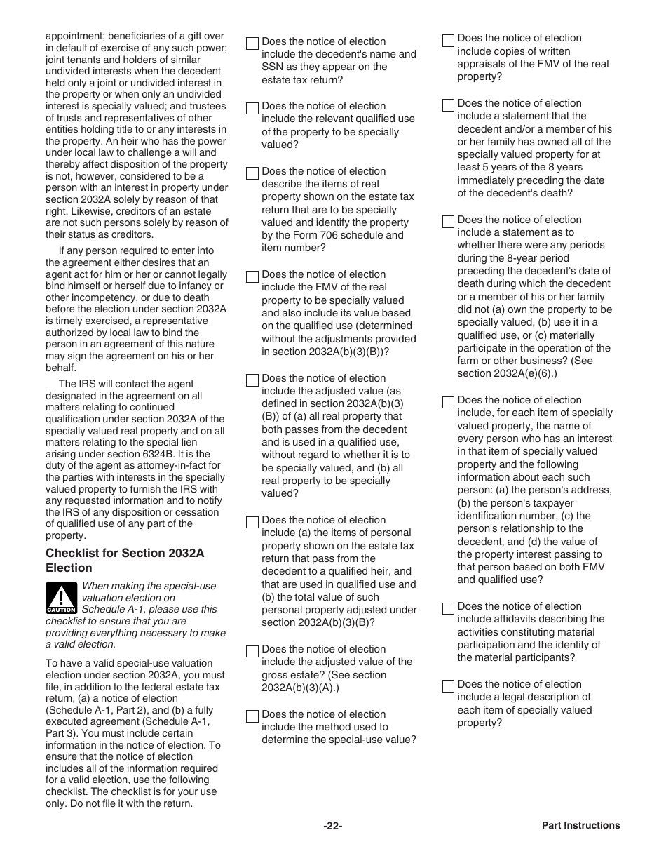 Instructions for IRS Form 706 United States Estate (And Generation-Skipping Transfer) Tax Return, Page 22