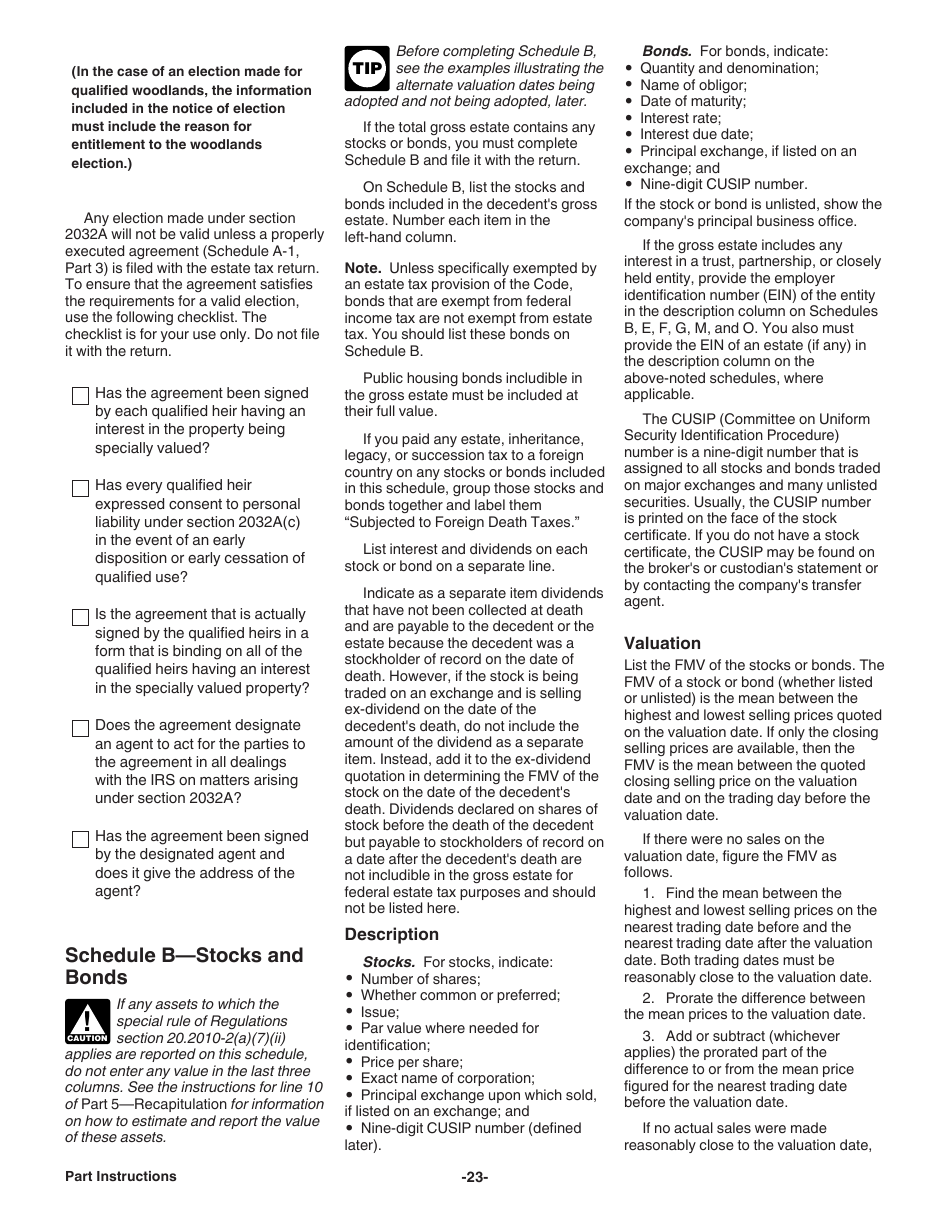 Instructions for IRS Form 706 United States Estate (And Generation-Skipping Transfer) Tax Return, Page 23