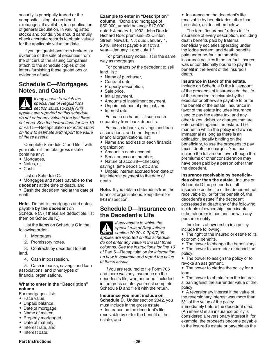 Instructions for IRS Form 706 United States Estate (And Generation-Skipping Transfer) Tax Return, Page 25