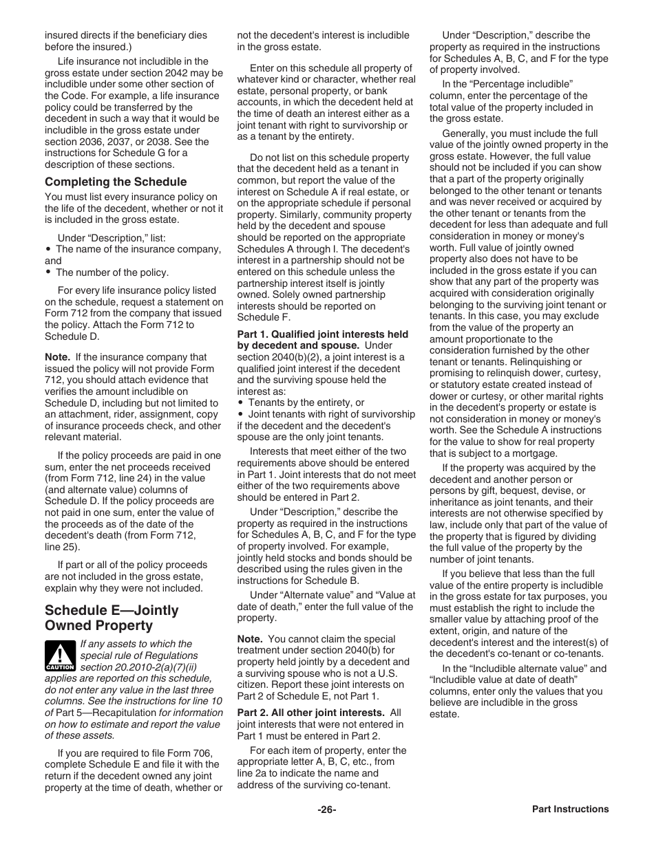 Instructions for IRS Form 706 United States Estate (And Generation-Skipping Transfer) Tax Return, Page 26
