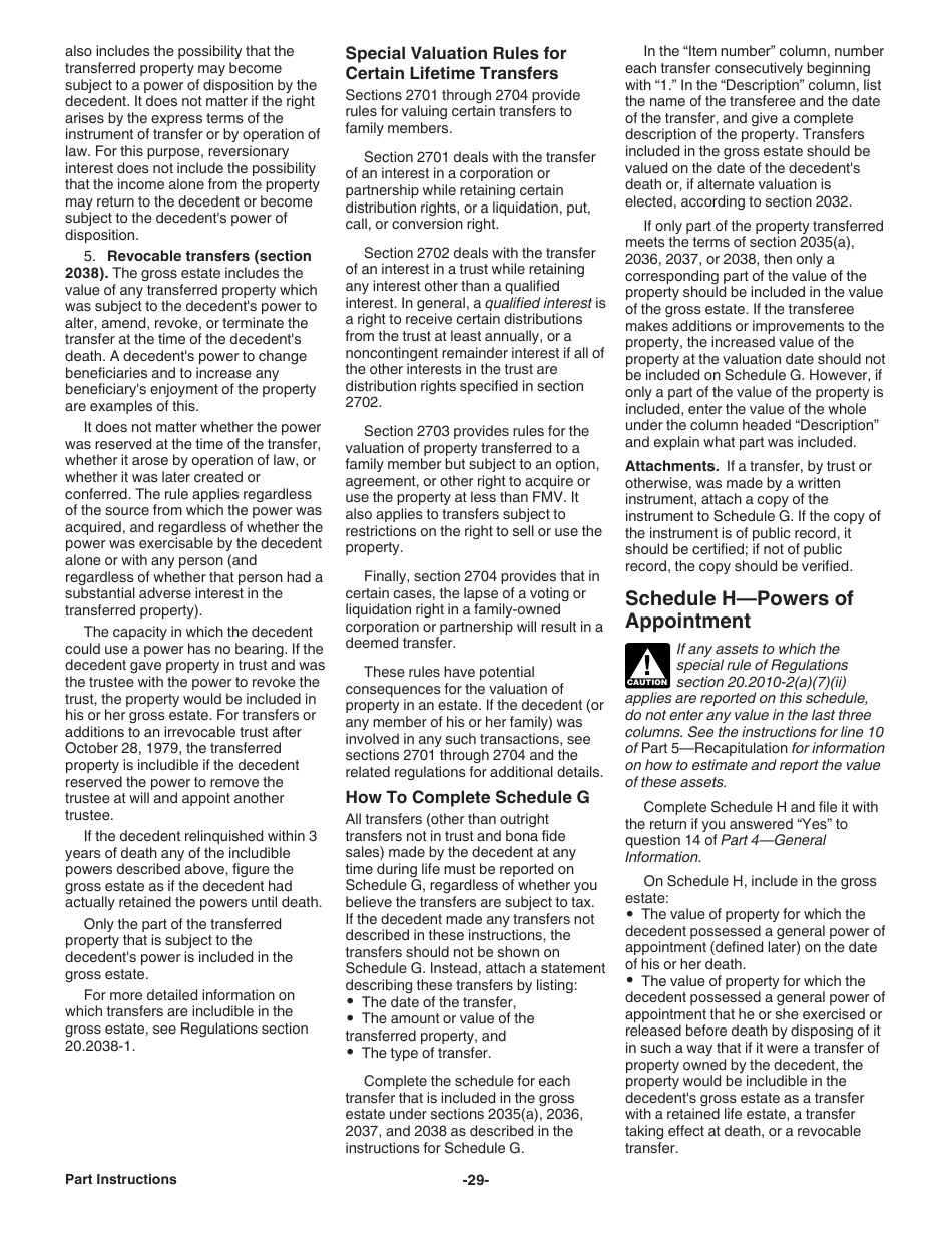 Instructions for IRS Form 706 United States Estate (And Generation-Skipping Transfer) Tax Return, Page 29