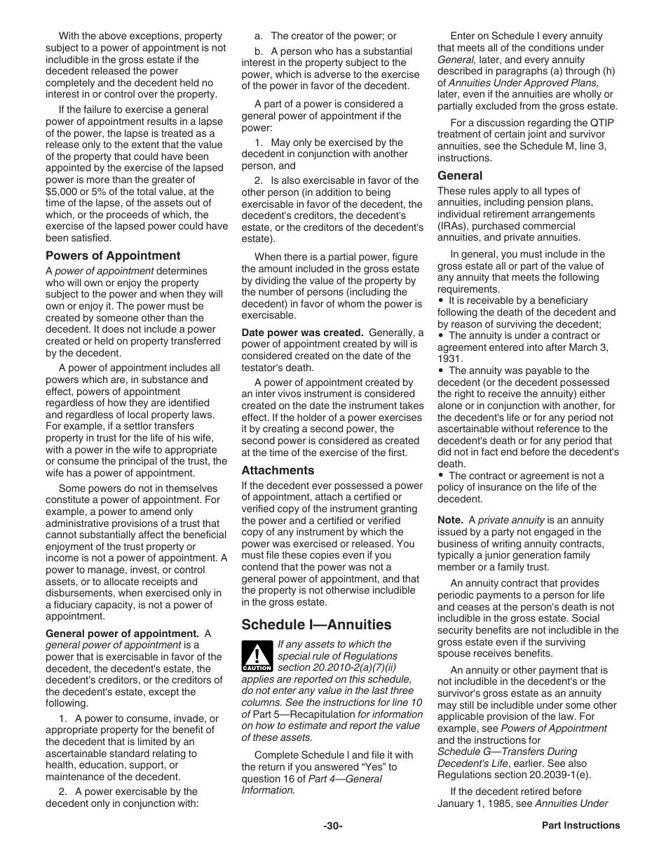 Instructions for IRS Form 706 United States Estate (And Generation-Skipping Transfer) Tax Return, Page 30