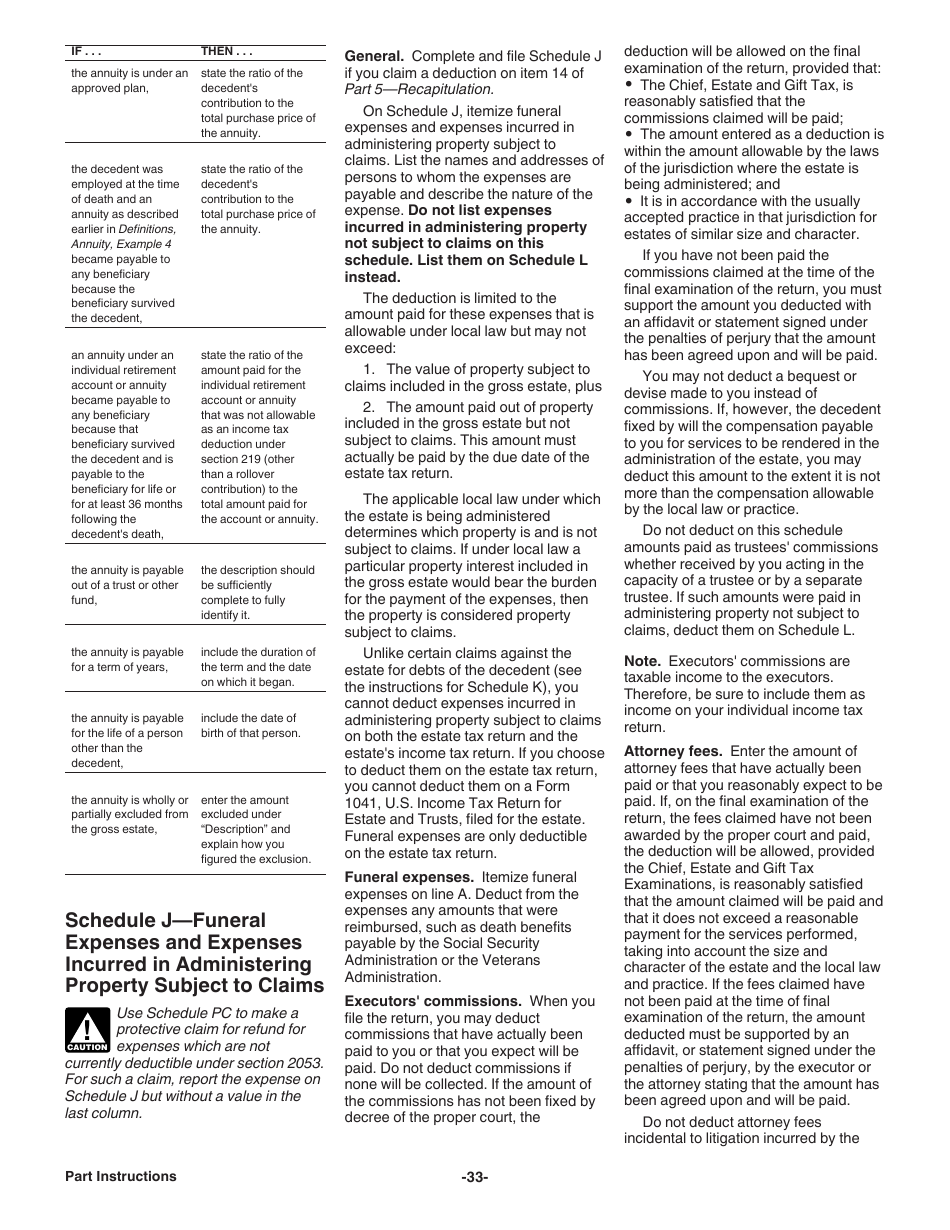 Instructions for IRS Form 706 United States Estate (And Generation-Skipping Transfer) Tax Return, Page 33