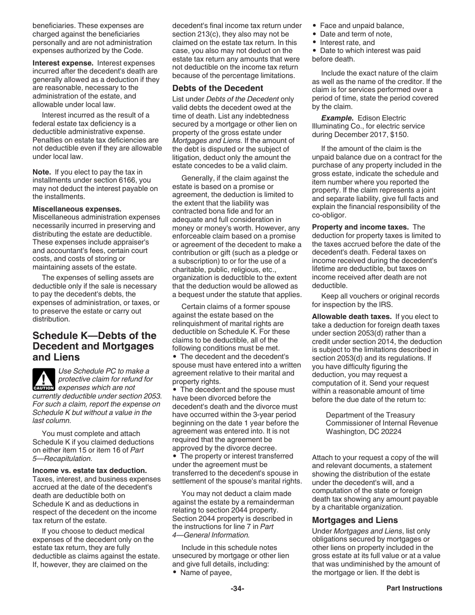 Instructions for IRS Form 706 United States Estate (And Generation-Skipping Transfer) Tax Return, Page 34