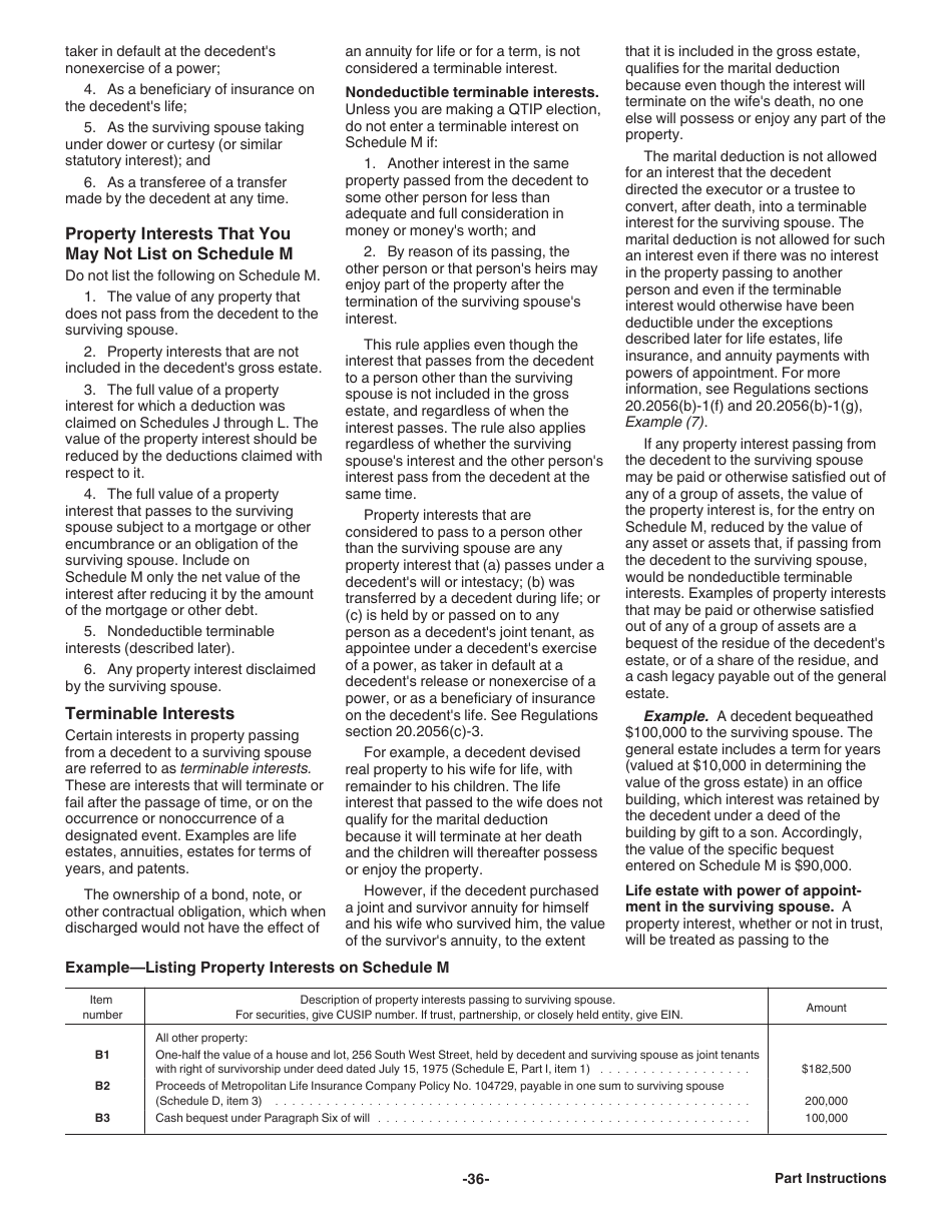 Instructions for IRS Form 706 United States Estate (And Generation-Skipping Transfer) Tax Return, Page 36