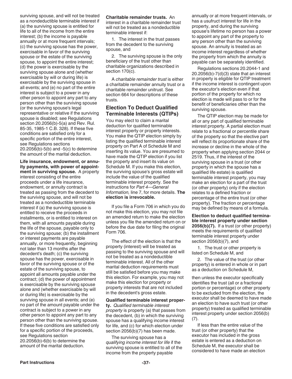 Instructions for IRS Form 706 United States Estate (And Generation-Skipping Transfer) Tax Return, Page 37
