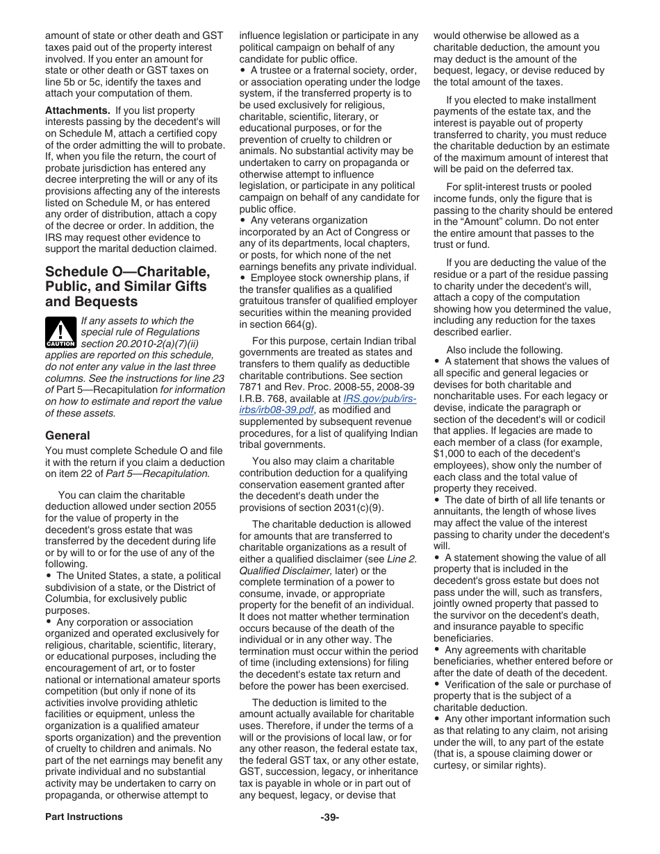 Instructions for IRS Form 706 United States Estate (And Generation-Skipping Transfer) Tax Return, Page 39