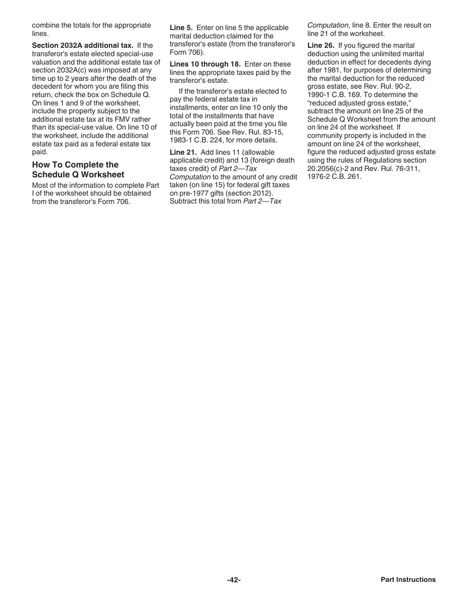 Instructions for IRS Form 706 United States Estate (And Generation-Skipping Transfer) Tax Return, Page 42