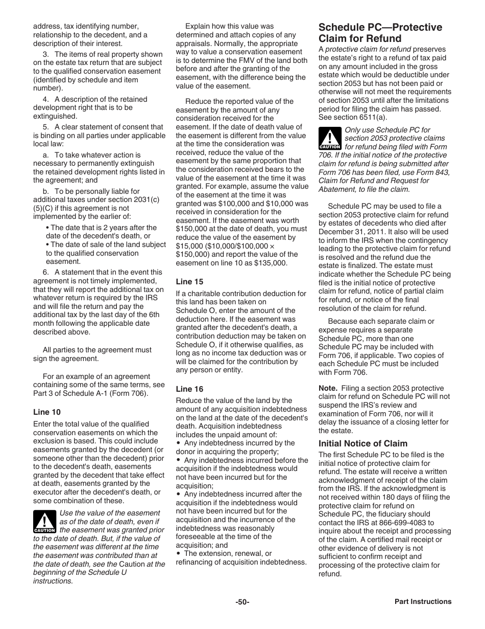 Instructions for IRS Form 706 United States Estate (And Generation-Skipping Transfer) Tax Return, Page 50