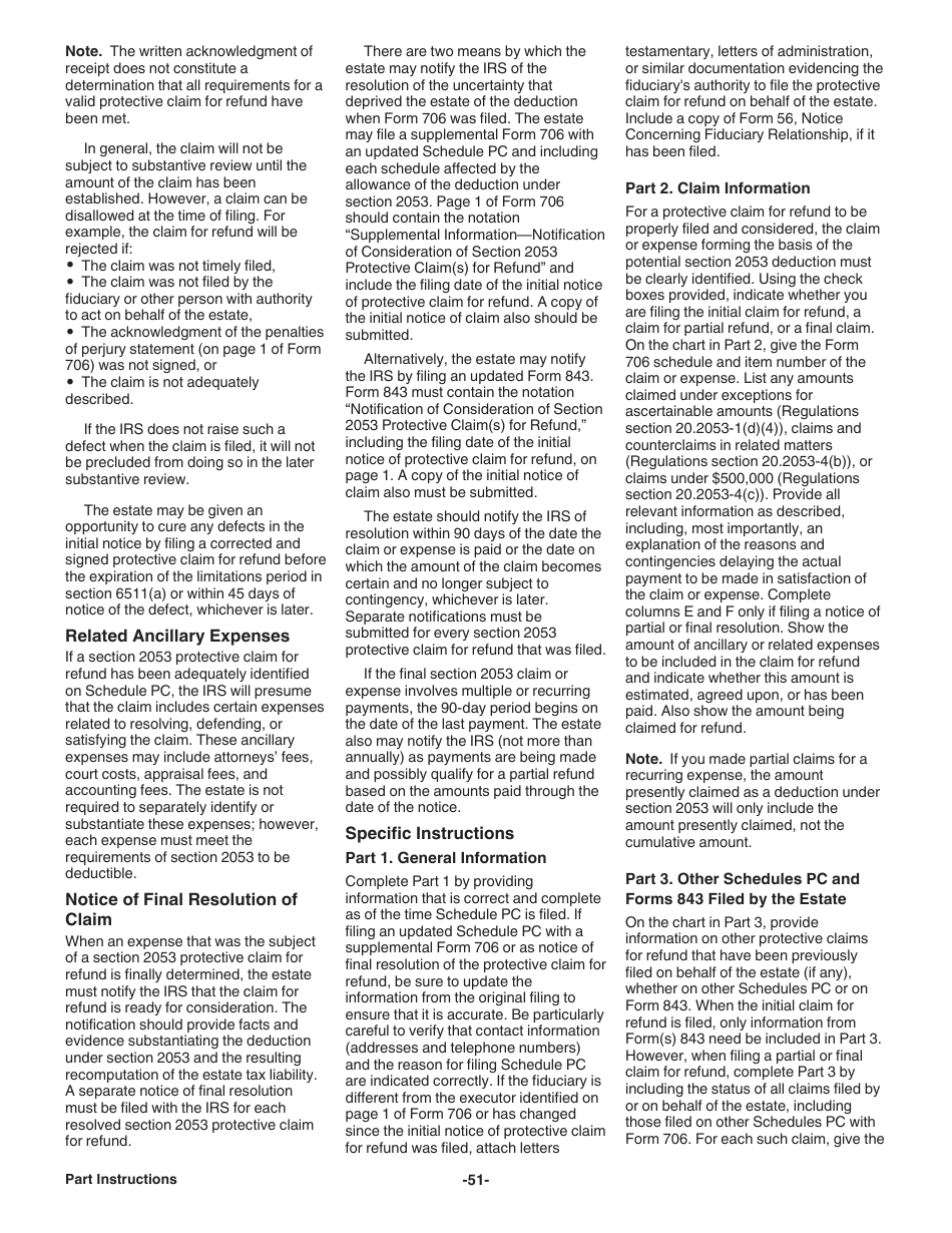 Instructions for IRS Form 706 United States Estate (And Generation-Skipping Transfer) Tax Return, Page 51