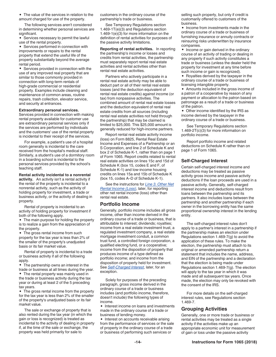 Instructions for IRS Form 1065 U.S. Return of Partnership Income, Page 14