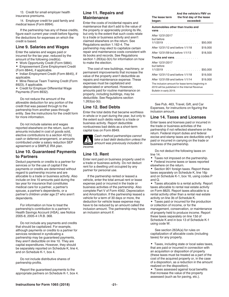 Instructions for IRS Form 1065 U.S. Return of Partnership Income, Page 21