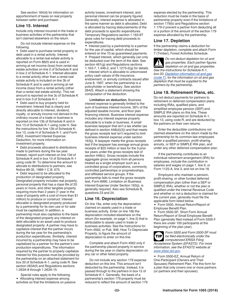 Instructions for IRS Form 1065 U.S. Return of Partnership Income, Page 22