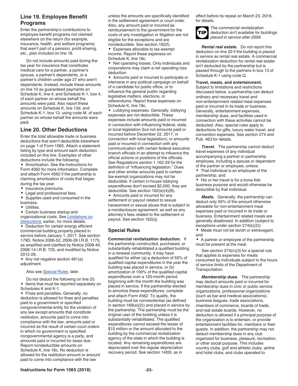 Instructions for IRS Form 1065 U.S. Return of Partnership Income, Page 23
