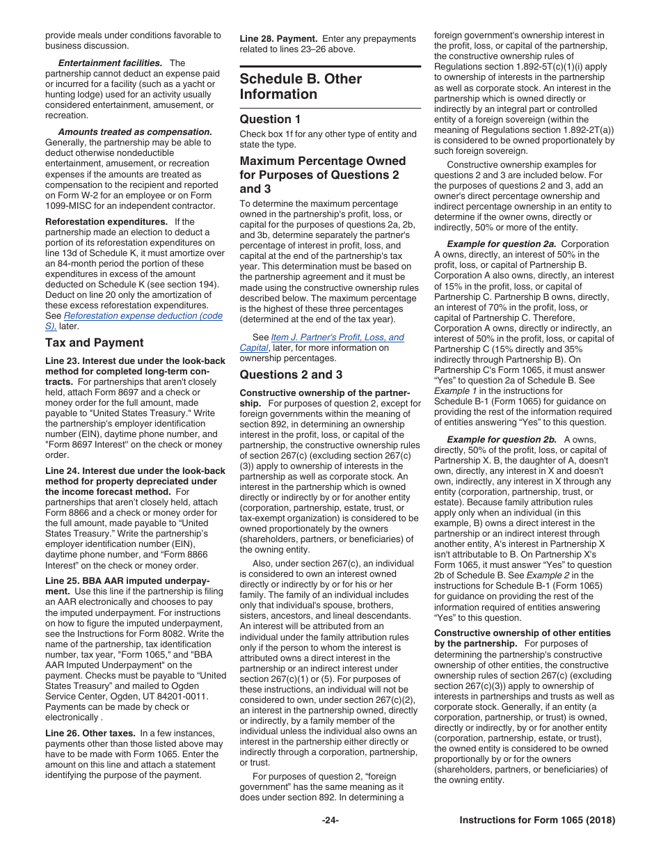 Instructions for IRS Form 1065 U.S. Return of Partnership Income, Page 24