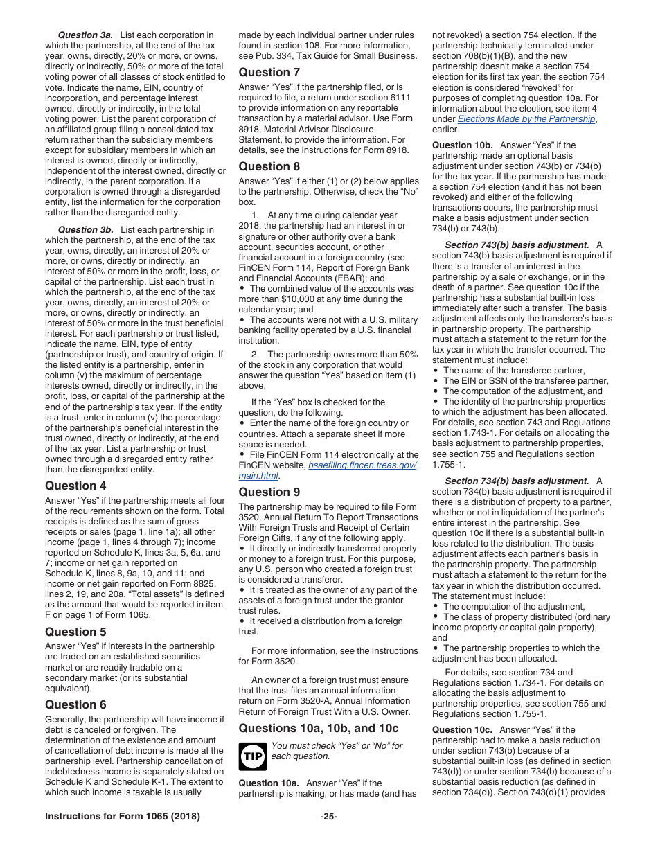 Instructions for IRS Form 1065 U.S. Return of Partnership Income, Page 25