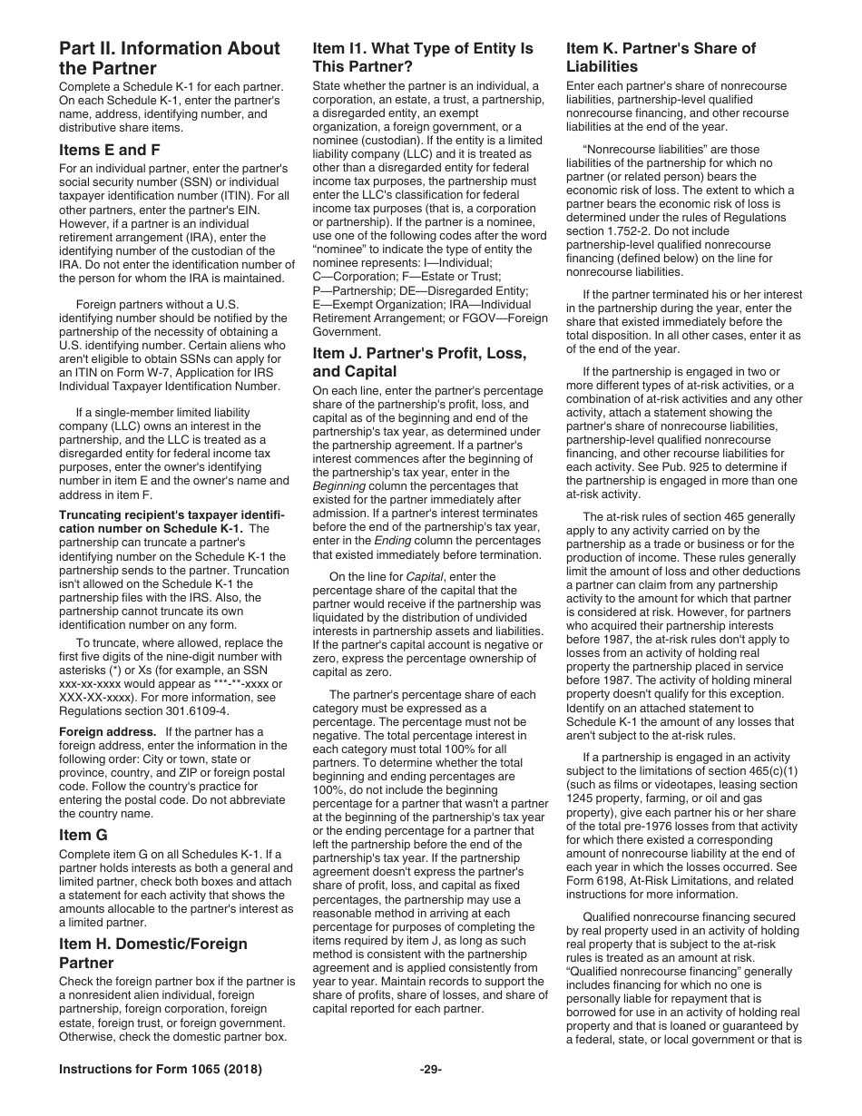 Instructions for IRS Form 1065 U.S. Return of Partnership Income, Page 29