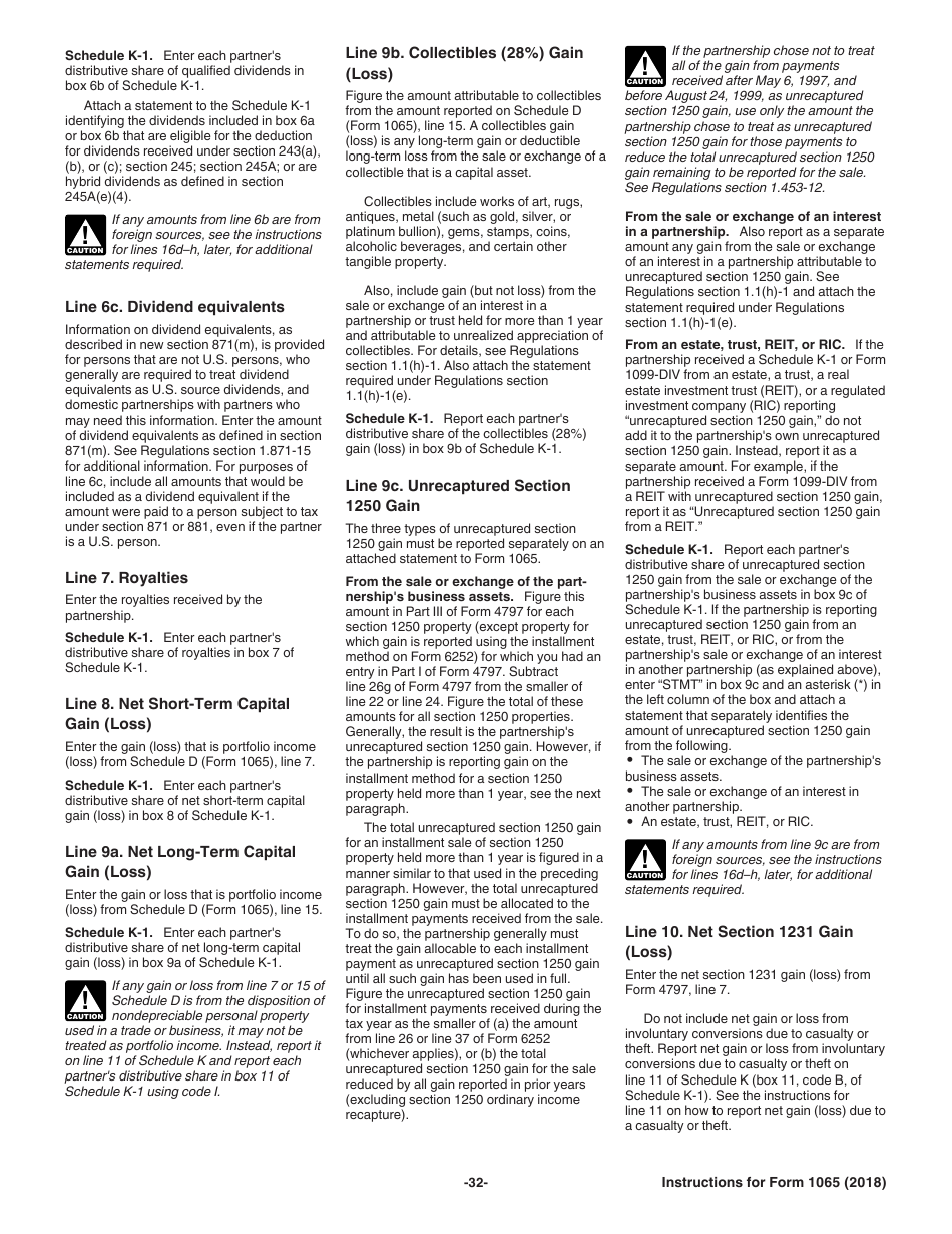 Instructions for IRS Form 1065 U.S. Return of Partnership Income, Page 32