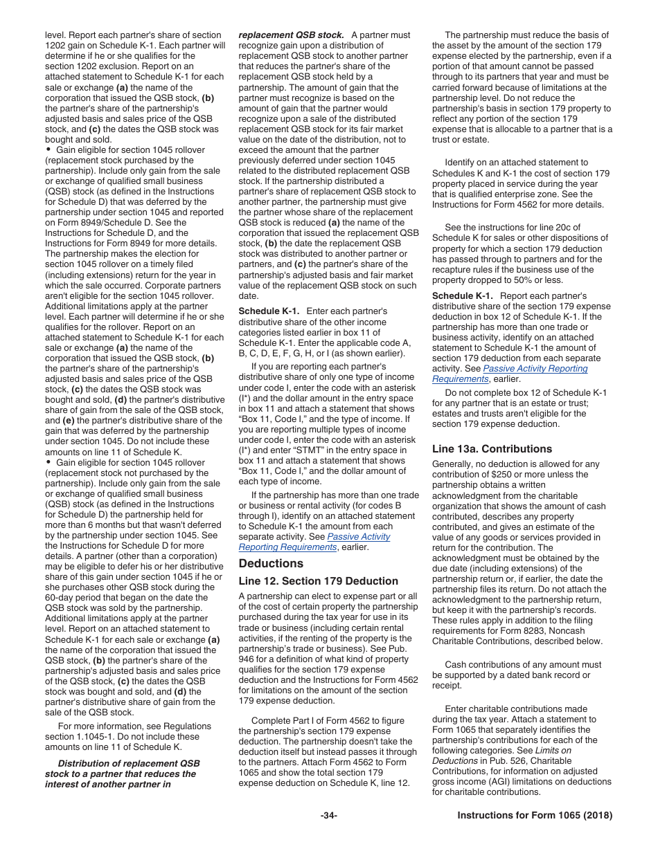Instructions for IRS Form 1065 U.S. Return of Partnership Income, Page 34