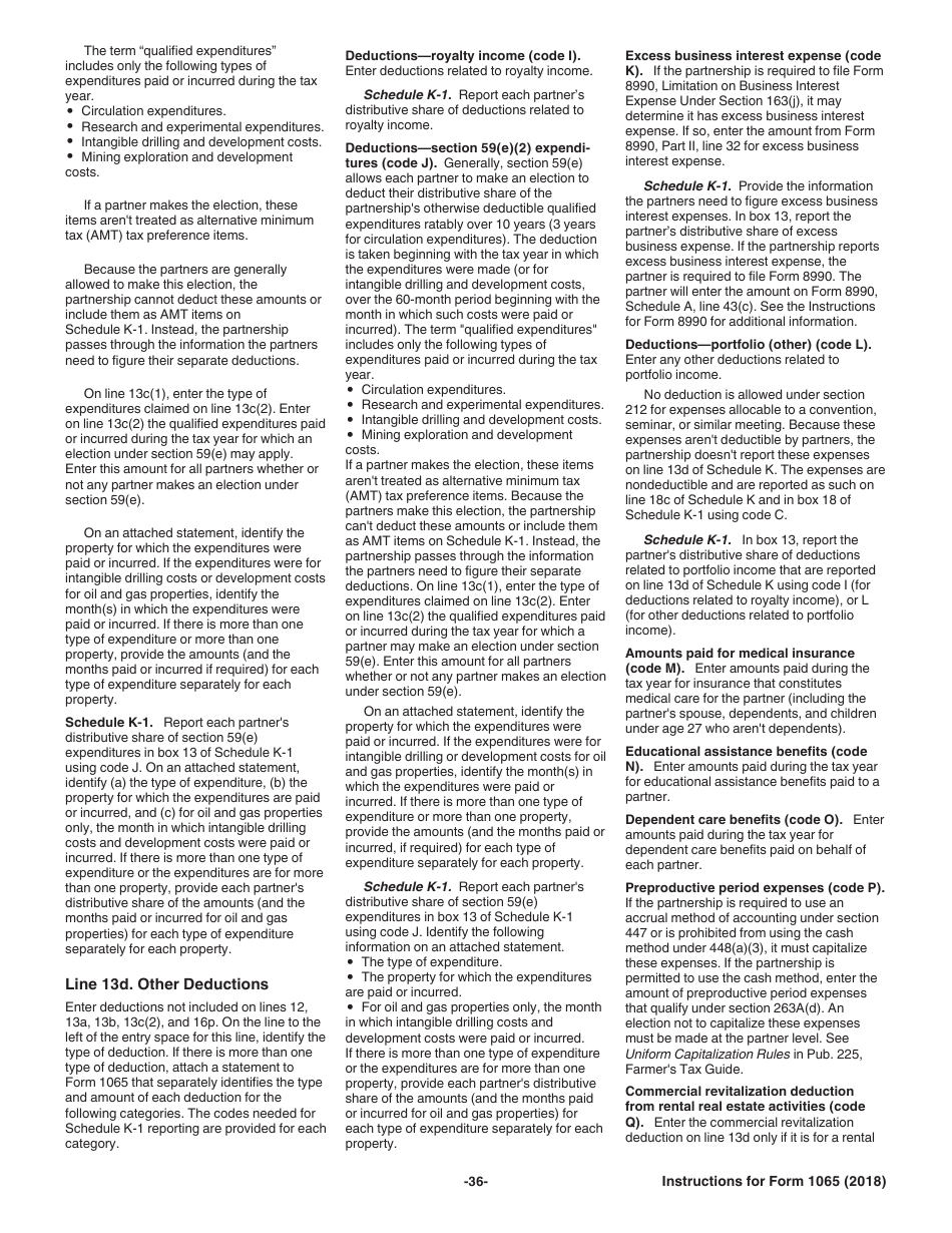 Instructions for IRS Form 1065 U.S. Return of Partnership Income, Page 36