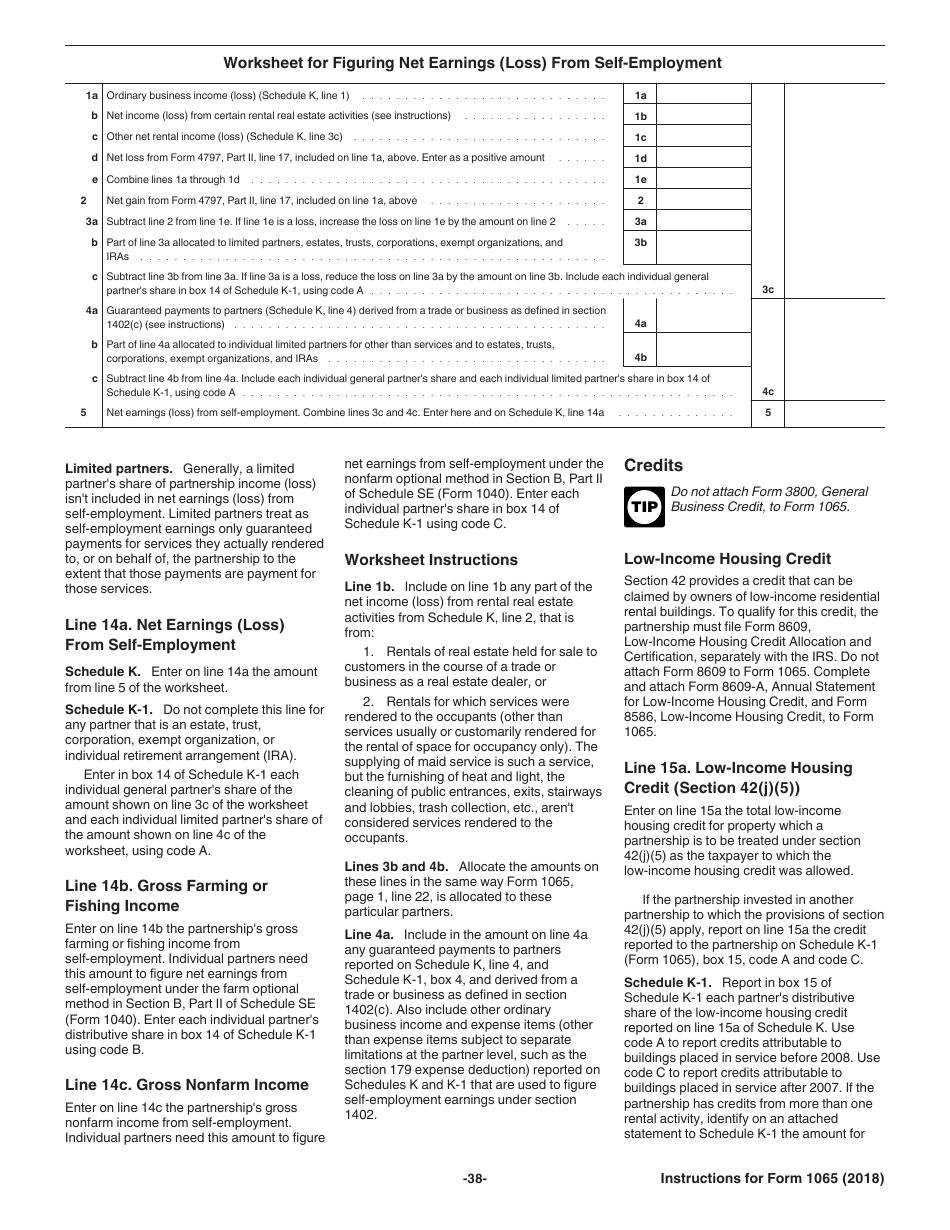 Instructions for IRS Form 1065 U.S. Return of Partnership Income, Page 38