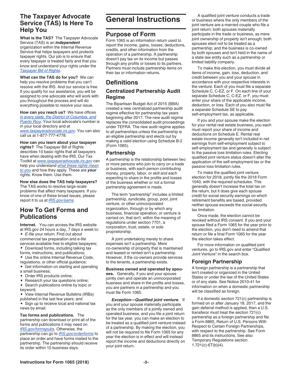 Instructions for IRS Form 1065 U.S. Return of Partnership Income, Page 3