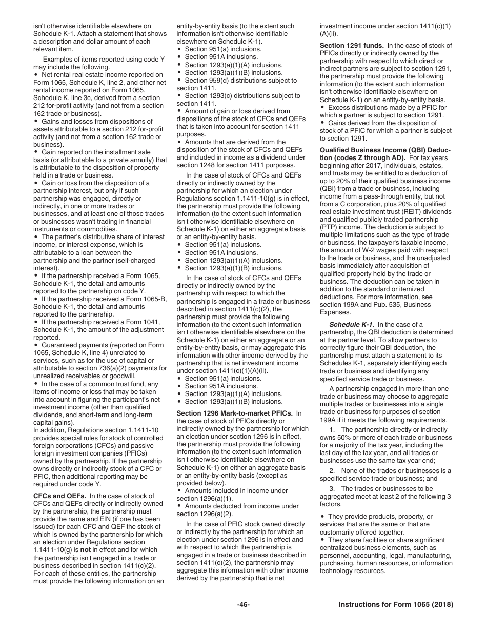 Instructions for IRS Form 1065 U.S. Return of Partnership Income, Page 46