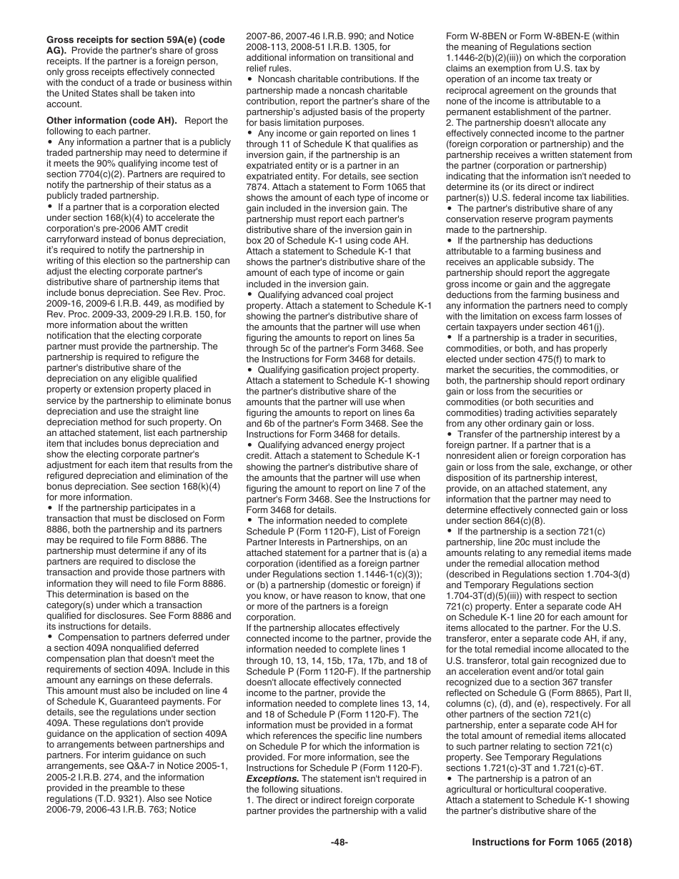 Instructions for IRS Form 1065 U.S. Return of Partnership Income, Page 48