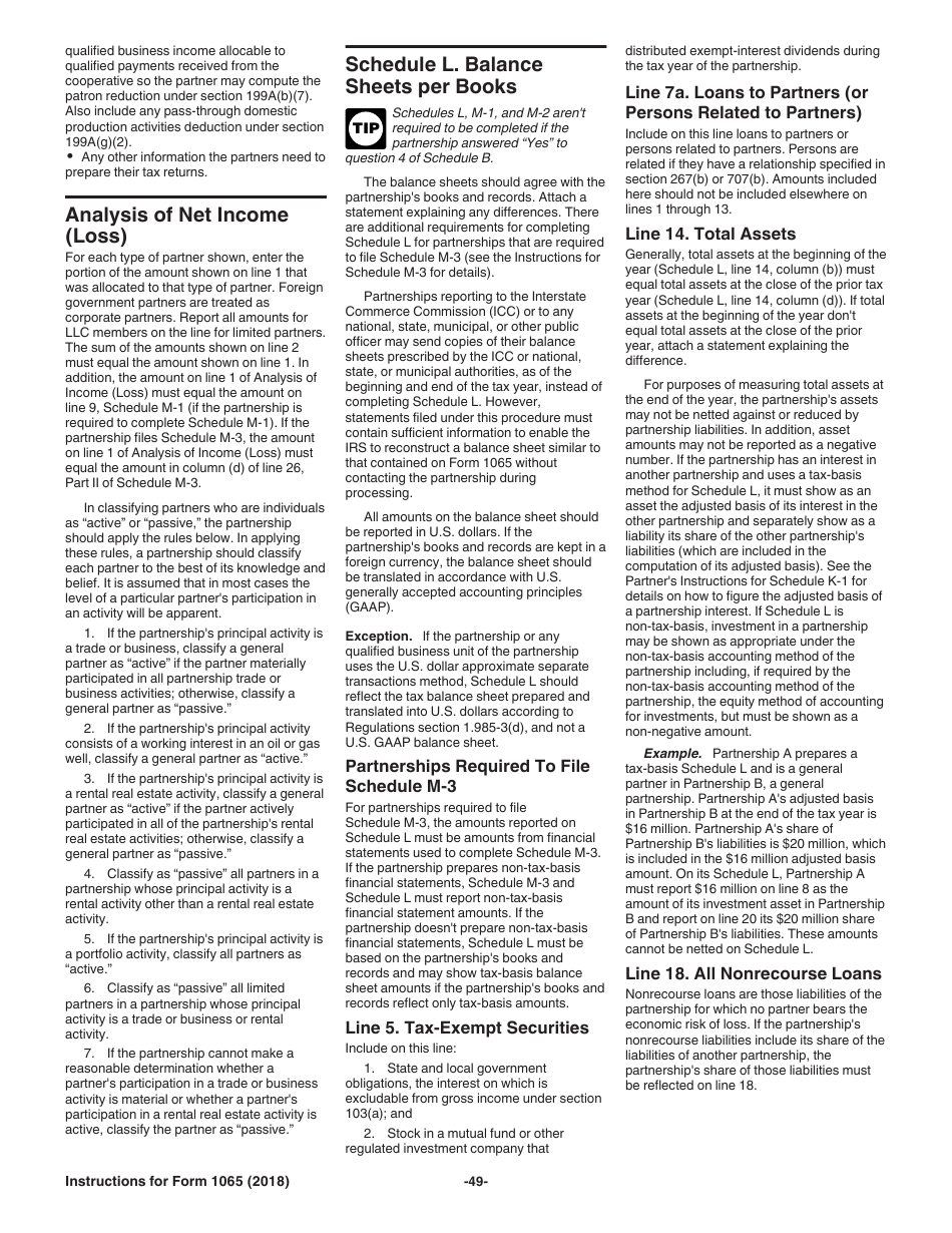 Instructions for IRS Form 1065 U.S. Return of Partnership Income, Page 49