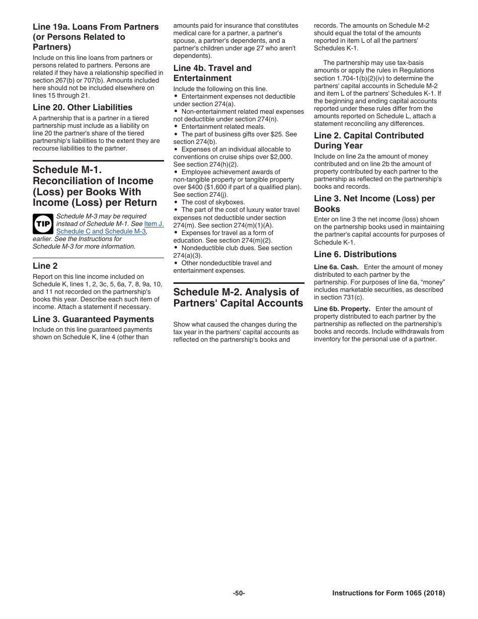 Instructions for IRS Form 1065 U.S. Return of Partnership Income, Page 50