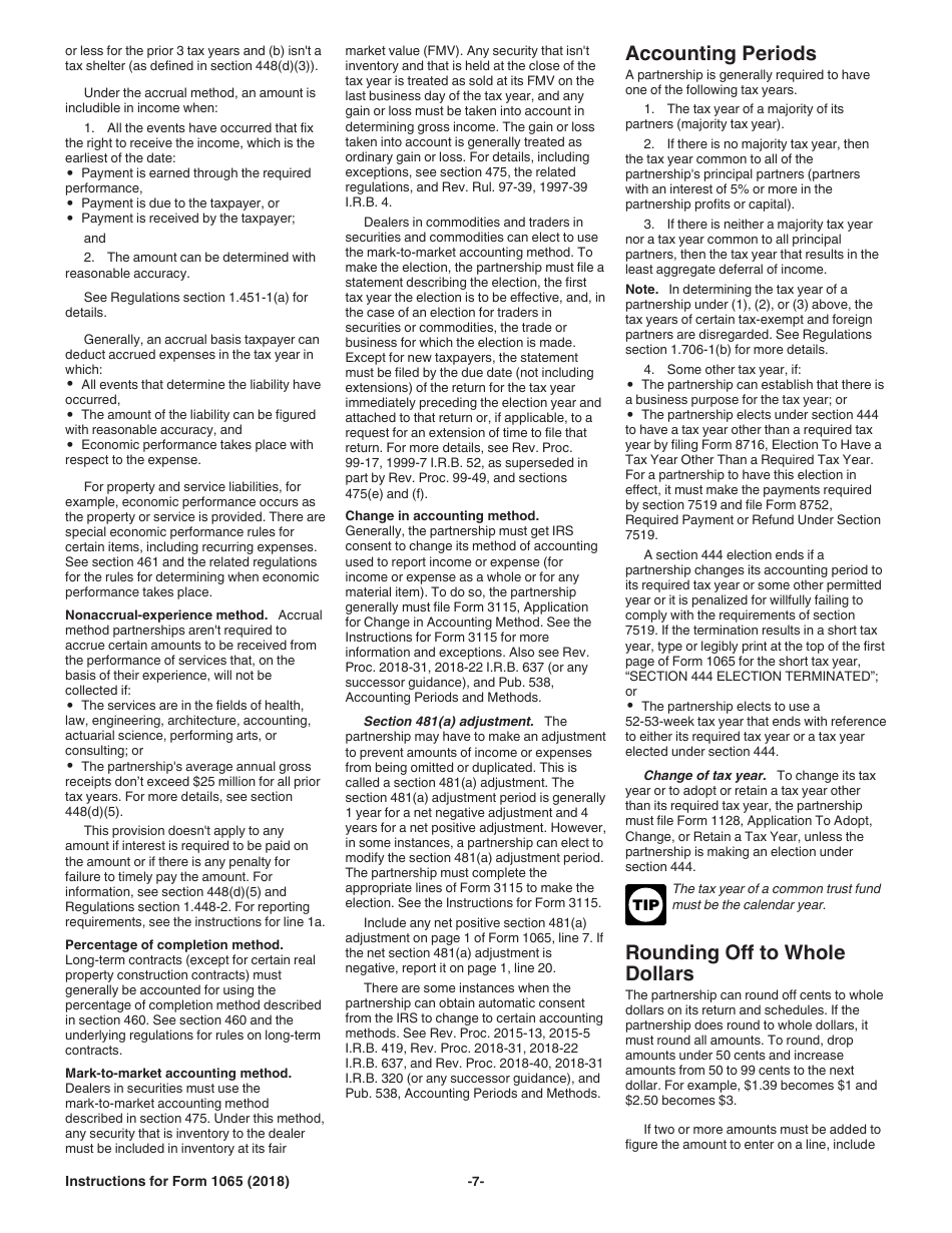 Instructions for IRS Form 1065 U.S. Return of Partnership Income, Page 7