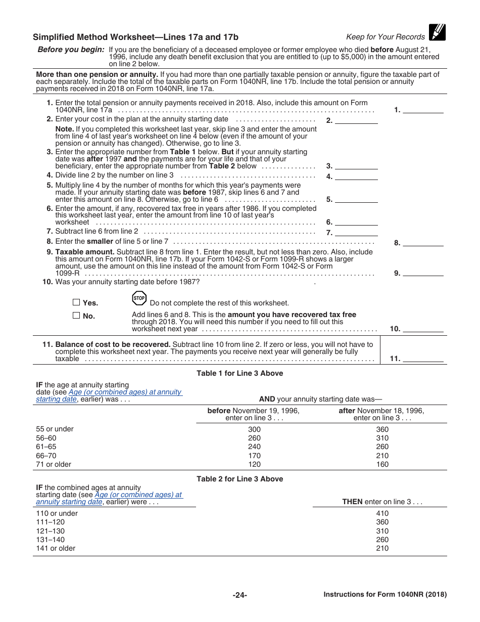 Instructions for IRS Form 1040NR U.S. Nonresident Alien Income Tax Return, Page 24