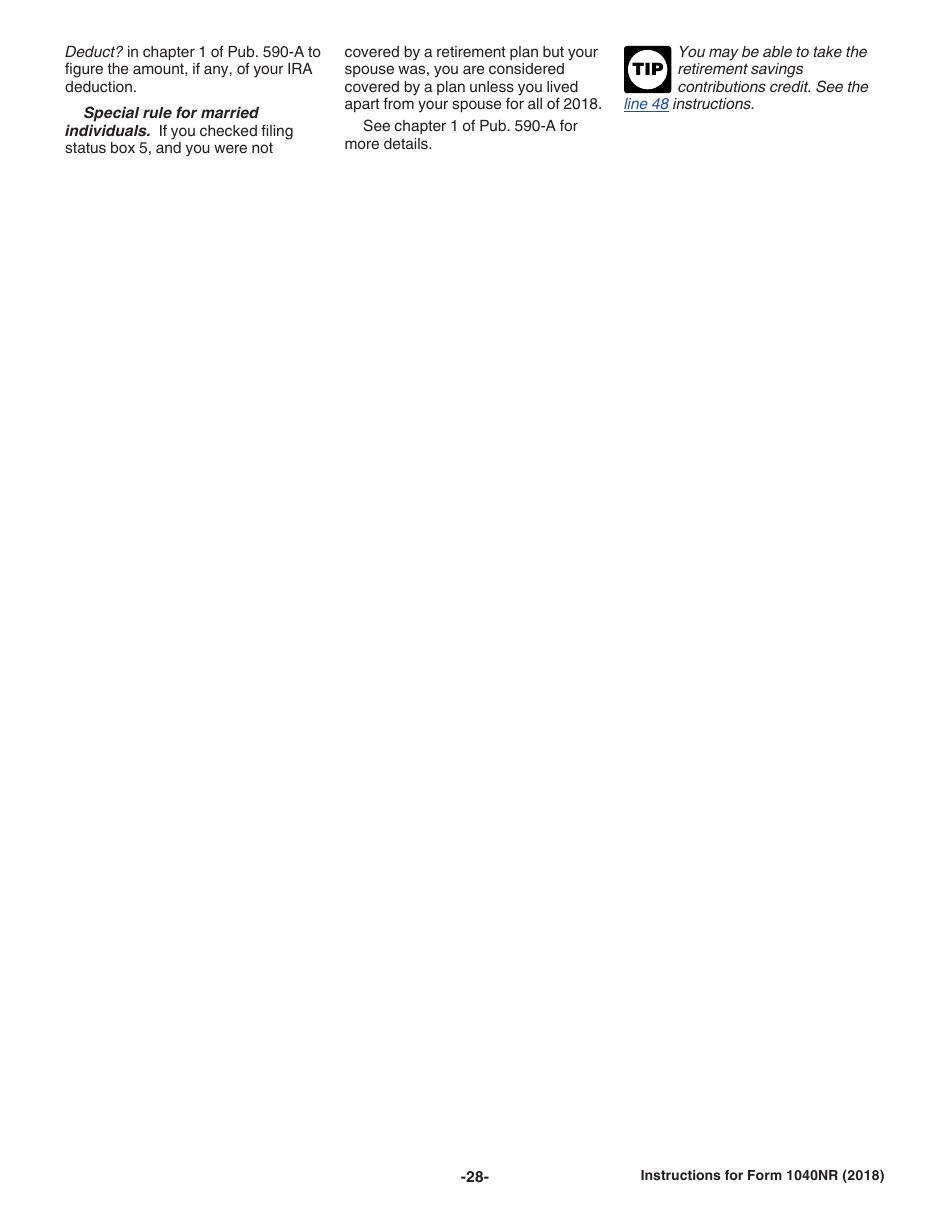 Instructions for IRS Form 1040NR U.S. Nonresident Alien Income Tax Return, Page 28
