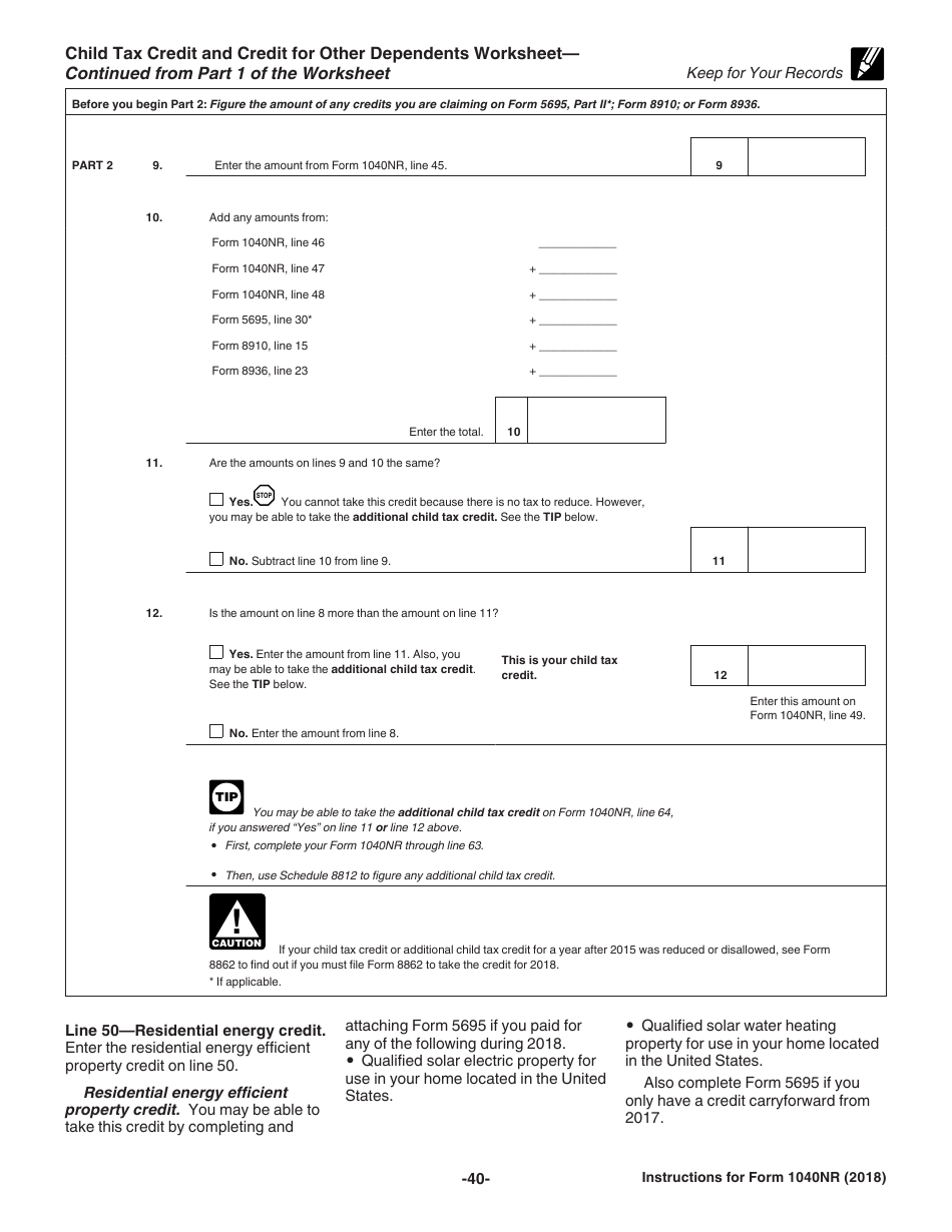 Instructions for IRS Form 1040NR U.S. Nonresident Alien Income Tax Return, Page 40