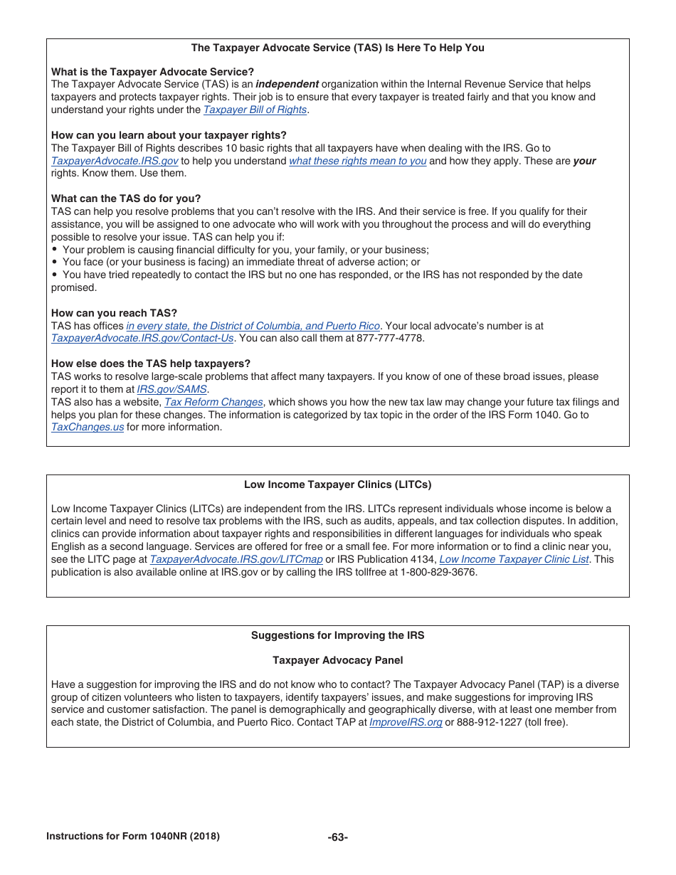 Instructions for IRS Form 1040NR U.S. Nonresident Alien Income Tax Return, Page 63