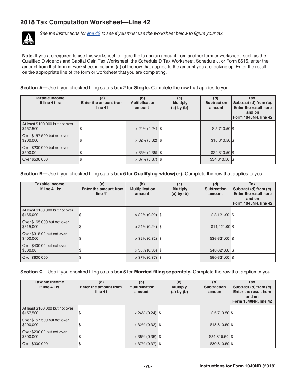 Instructions for IRS Form 1040NR U.S. Nonresident Alien Income Tax Return, Page 76