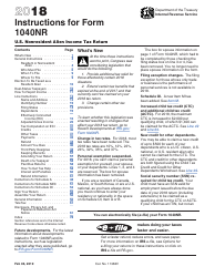 Document preview: Instructions for IRS Form 1040NR U.S. Nonresident Alien Income Tax Return