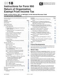 Document preview: Instructions for IRS Form 990 Return of Organization Exempt From Income Tax