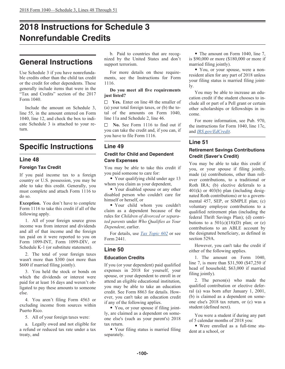 Instructions for IRS Form 1040 U.S. Individual Income Tax Return, Page 100
