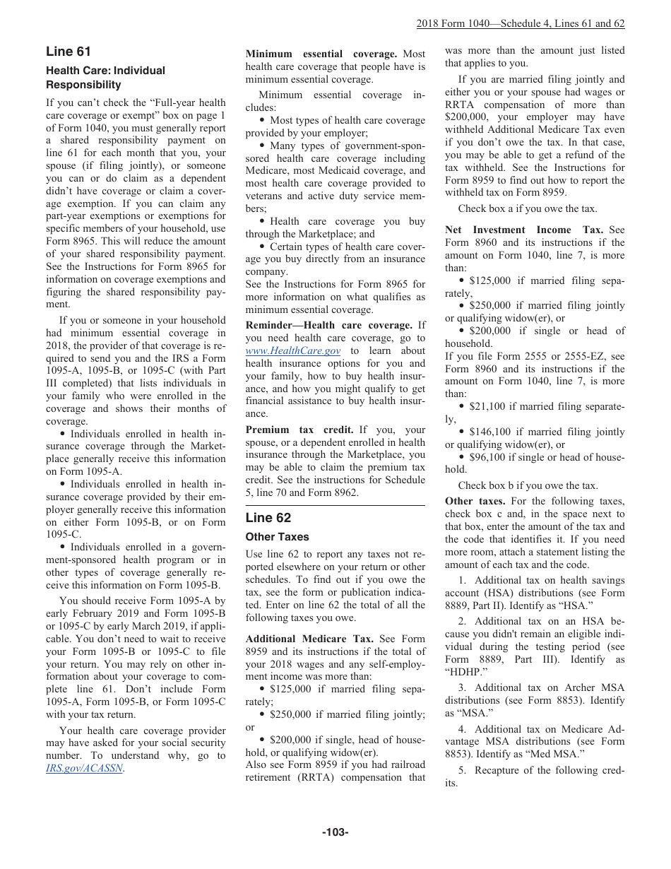 Instructions for IRS Form 1040 U.S. Individual Income Tax Return, Page 103