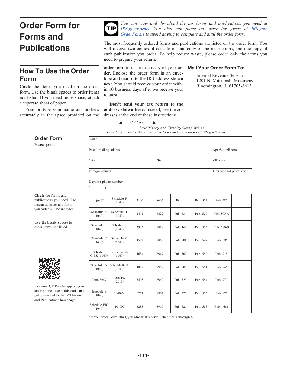 Instructions for IRS Form 1040 U.S. Individual Income Tax Return, Page 111