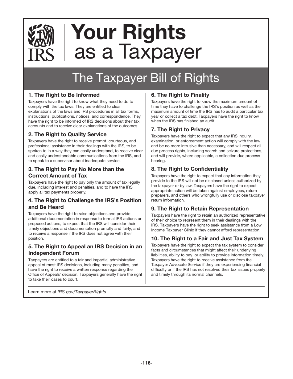 Instructions for IRS Form 1040 U.S. Individual Income Tax Return, Page 116