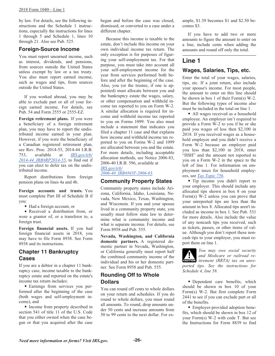 Instructions for IRS Form 1040 U.S. Individual Income Tax Return, Page 26