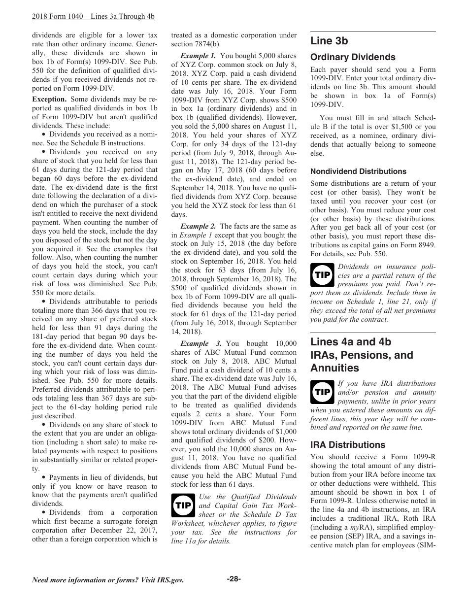 Instructions for IRS Form 1040 U.S. Individual Income Tax Return, Page 28