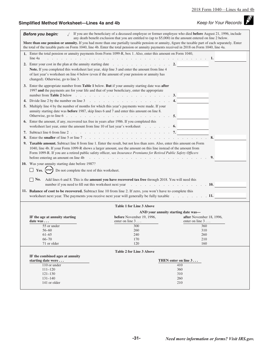 Instructions for IRS Form 1040 U.S. Individual Income Tax Return, Page 31